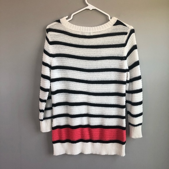 Black Rivet Black & White Striped Sweater S - Picture 2 of 5